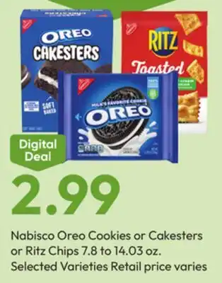 Stater Bros Nabisco Oreo Cookies or Cakesters or Ritz Chips offer
