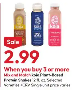 Stater Bros koia Plant-Based Protein Shakes offer