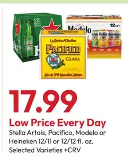 Stater Bros Stella Artois, Pacifico, Modelo or Heineken offer