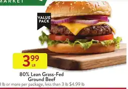 Fresh Thyme 80% Lean Grass-Fed Ground Beef offer