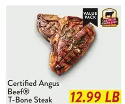 Fresh Thyme Certified Angus Beef T-Bone Steak offer