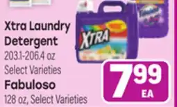 Tony’s Fresh Market Xtra Laundry 203.1-206.4 oz, Detergent Fabuloso 128 oz offer
