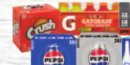 Tony’s Fresh Market Pepsi, Diet Pepsi or Crush 24 Pk, 12 oz. Gatorade Multipack, 18 Pl. 12 oz offer