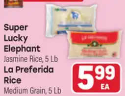 Tony’s Fresh Market Super Lucky Elephant Jasmine Rice, 5 Lb La Preferida Rice Medium Grain, 5 Lb offer