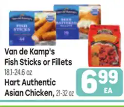 Tony’s Fresh Market Van de Kamp's Fish Sticks or Fillets 18.1-24.6 oz Hart Authentic Asian Chicken, 21-32 oz offer