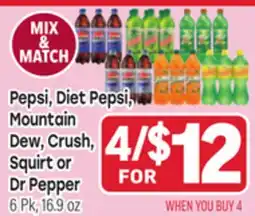 Tony’s Fresh Market Pepsi, Diet Pepsi, Mountain Dew, Crush, Squirt or Dr Pepper offer