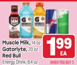 Tony’s Fresh Market Muscle Milk, 14 oz Gatorlyte, 20 oz Red Bull Energy Drink offer