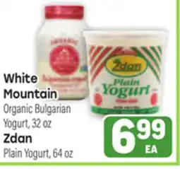 Tony’s Fresh Market White Mountain Organic Bulgarian Yogurt, 32 oz Zdan Plain Yogurt, 64 oz offer