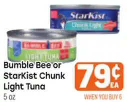 Tony’s Fresh Market Bumble Bee or StarKist Chunk Light Tuna offer