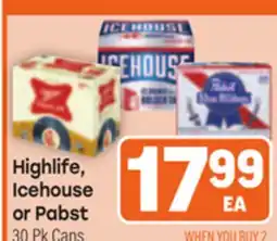 Tony’s Fresh Market Highlife, Icehouse or Pabst offer