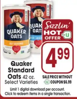 Jewel-Osco Quaker Standard Oats offer