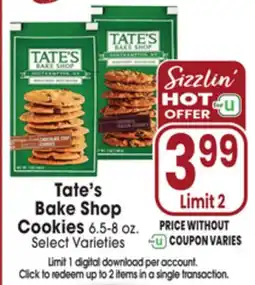 Jewel-Osco Tate's Bake Shop Cookies offer