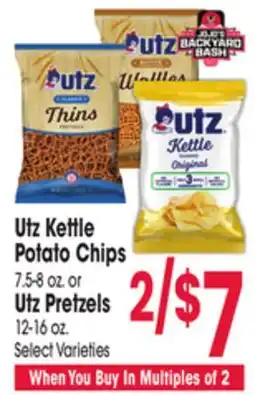 Jewel-Osco Utz Kettle Potato Chips or Utz Pretzels offer