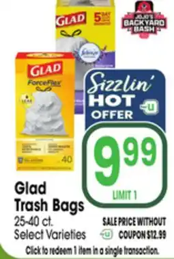 Jewel-Osco Glad Trash Bags offer