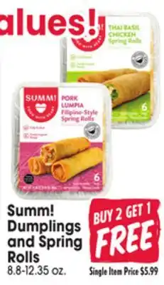 Jewel-Osco Summ! Dumplings and Spring Rolls offer
