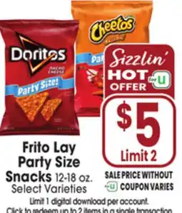 Jewel-Osco Frito Lay Party Size Snacks offer
