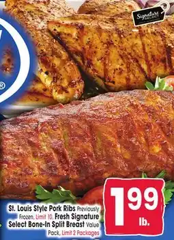 Jewel-Osco St. Louis Style Pork Ribs, Fresh Signature Select Bone-In Split Breast offer