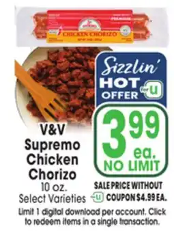Jewel-Osco V&V Supremo Chicken Chorizo offer
