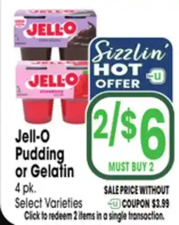 Jewel-Osco Jell-O Pudding or Gelatin offer