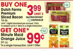 Jewel-Osco Dutch Farms Premium Sliced Bacon offer