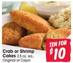 Jewel-Osco Crab or Shrimp Cakes offer