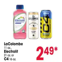 Jewel-Osco LaColombe 11 oz., Electrolit 21 oz. or C4 16 oz offer