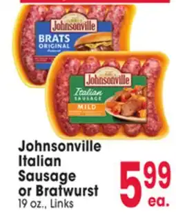 Jewel-Osco Johnsonville Italian Sausage or Bratwurst offer