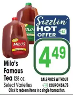 Jewel-Osco Milo's Famous Tea offer