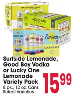 Jewel-Osco Surfside Lemonade, Good Boy Vodka or Lucky One Lemonade Variety Pack offer
