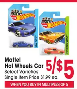 Jewel-Osco Mattel Hot Wheels Car offer