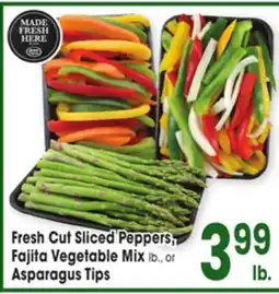 Jewel-Osco Fresh Cut Sliced Peppers, Fajita Vegetable Mix lb., or Asparagus Tips offer
