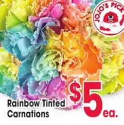 Jewel-Osco Rainbow Tinted Carnations offer