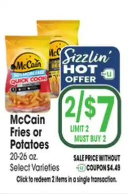 Jewel-Osco McCain Fries or Potatoes offer