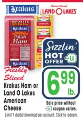 Jewel-Osco Krakus Ham or Land O Lakes American Cheese offer