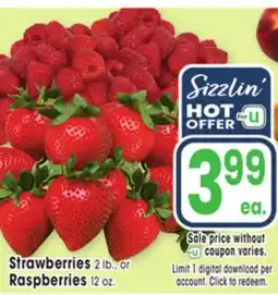 Jewel-Osco Strawberries 2 lb., Or Raspberries 12 oz offer