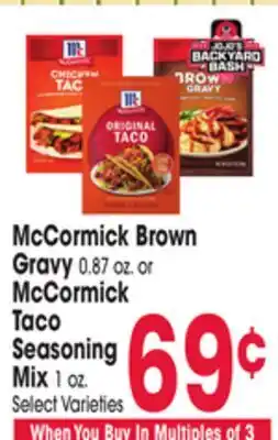 Jewel-Osco McCormick Brown Gravy 0.87 oz. or Taco Seasoning Mix 1 oz offer