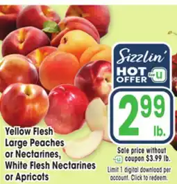 Jewel-Osco Yellow Flesh Large Peaches or Nectarines, White Flesh Nectarines or Apricots offer