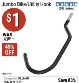 Harbor Freight Tools Jumbo Bike/Utility Hook offer