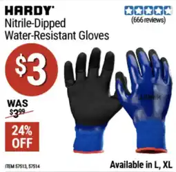 Harbor Freight Tools Hardy nitrile-dipped water-resistant gloves offer