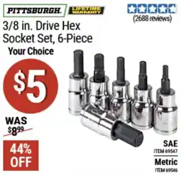 Harbor Freight Tools Pittsburgh. Drive Hex Socket Set offer