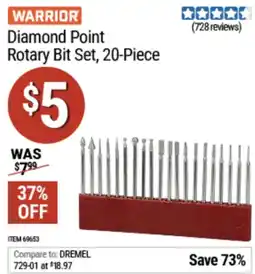 Harbor Freight Tools WARRIOR Diamond Point Rotary Bit Set offer