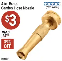 Harbor Freight Tools Brass Garden Hose Nozzle offer