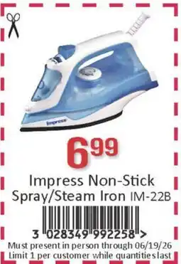 General Discount Impress Non-Stick Spray/Steam Iron IM-22B offer