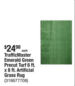 The Home Depot TrafficMaster Emerald Green Precut Turf 6 ft. x 8 ft. Artificial Grass Rug offer