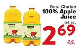 Rio Valley Market Best Choice 100% Apple Juice offer