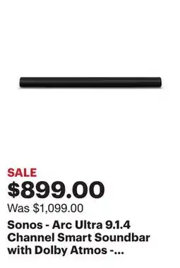 Best Buy Sonos - Arc Ultra 9.1.4 Channel Smart Soundbar with Dolby Atmos - Black offer