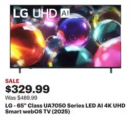 Best Buy LG - 65 Class UA7050 Series LED AI 4K UHD Smart webOS TV (2025) offer