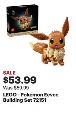 Best Buy LEGO - Pokémon Eevee Building Set 72151 offer