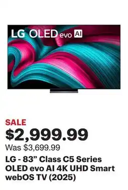 Best Buy LG - 83 Class C5 Series OLED evo AI 4K UHD Smart webOS TV (2025) offer