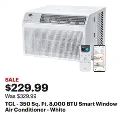 Best Buy TCL - 350 Sq. Ft. 8,000 BTU Smart Window Air Conditioner - White offer